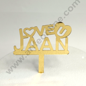 Cake Decor™ 5 inch Exclusive Gold Acrylic Gold Cake Topper - Love U Jaan