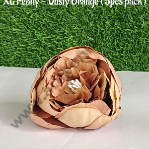 Cake Decor™  XL Peony Artificial Flower For Cake Decoration – Dusty Orange ( 5 pc pack )