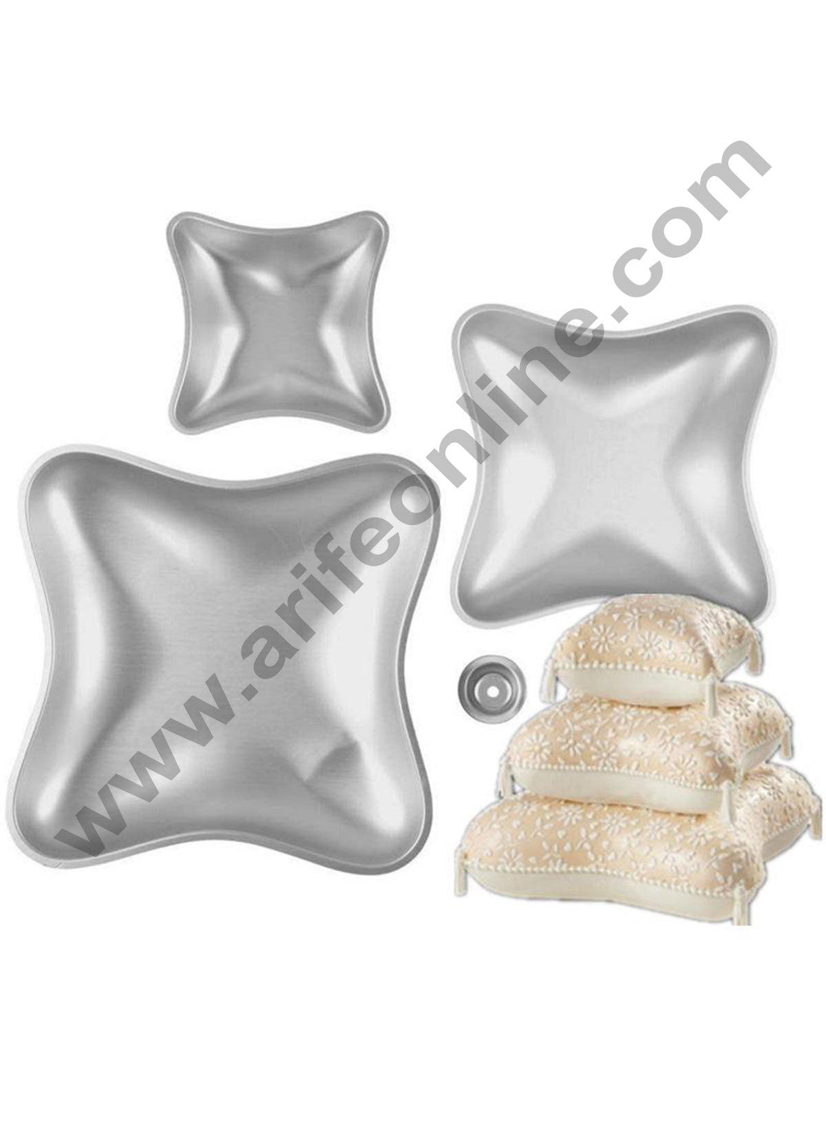 Cake Decor Aluminum 3Pcs Pillow Cake Mould