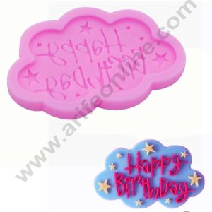 Cake Decor Silicone 1 Cavity Happy Birthday Shape Pink Fondant Marzipan Mould