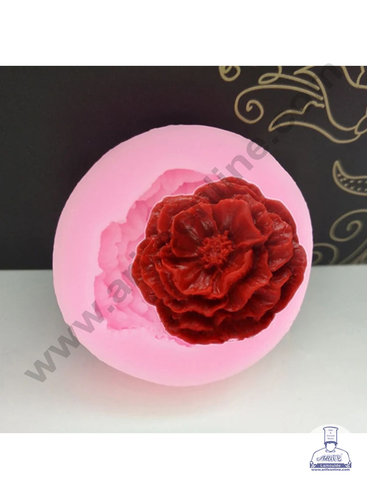 Cake Decor Silicone Peony Shape Pink Fondant Marzipan Mould
