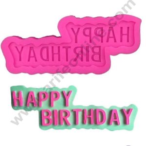 Cake Decor Silicone 1 Cavity Capital Happy Birthday Shape Pink Fondant Marzipan Mould