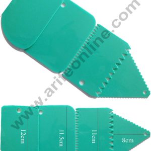Cake Decor 4pcs/Set Plastic Pattern Edges Side Scrapers for Cake Smoother Icing Fondant Cake Decorating Pastry Baking Tool