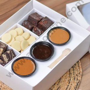 CAKE DECOR™ Platter Box for Dessert / Savoury | Chocolate Box Hamper Box 1 Pcs Pack -White