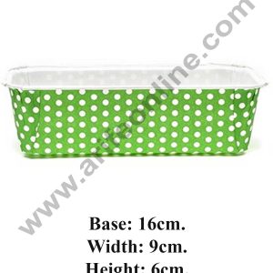 Novacart Bake & Serve Paper Baking Mould By Cake Decor - Polka Dot Plum Cake Mould Green 10 Pcs