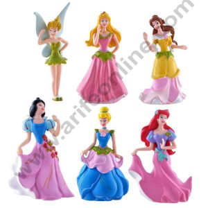 Cake Decor Toys 6 Pcs Set Princess Toys Plastic Action Figures Toys