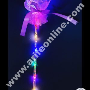 Cake Decor Plastic LED Light Cake Topper Balloon With Ribbon For Cake Decoration - Purple