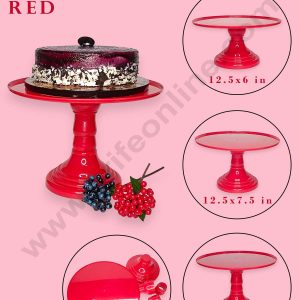 CAKE DECOR™ Adjustable Plastic Cake Stand | Cupcake Stand | Display Stand - Red