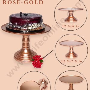 CAKE DECOR™ Adjustable Plastic Cake Stand | Cupcake Stand | Display Stand - Rose Gold