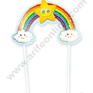 CAKE DECOR™ Rainbow with Clouds & Star Paper Cake Topper (SB-PT-UCS)