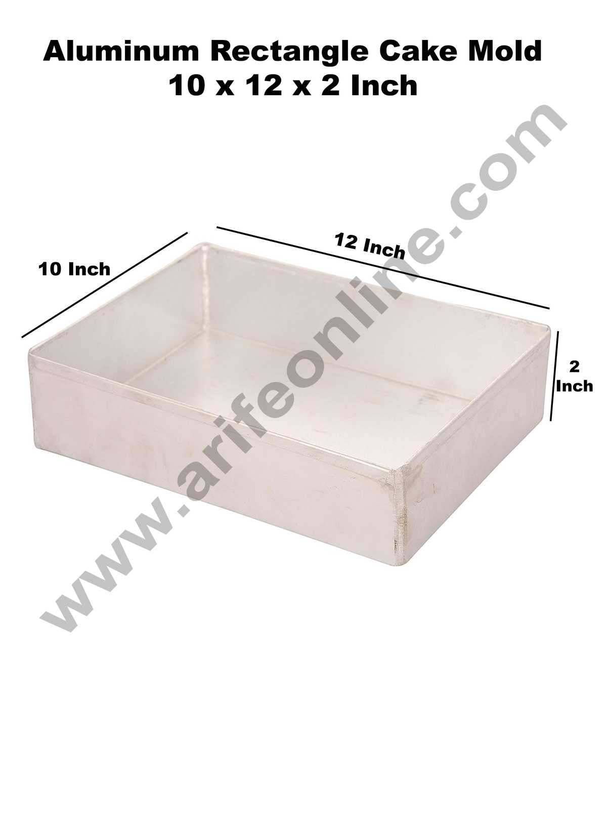 Cake Decor Aluminum Rectangle Cake Mould - 10 x 12 x 2 Inch