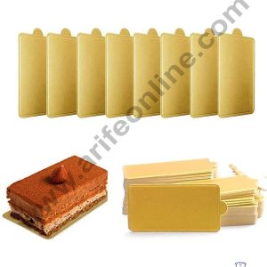 Cake Decor Rectangle Pastry Base Boards - Gold 100 Pcs Pack