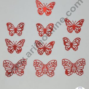 Cake Decor 10 pc Red Butterfly Paper Topper For Cake And Cupcake Decoration