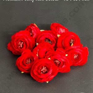 CAKE DECOR™ Medium Peony Artificial Flower For Cake Decoration – Red ( 10 pc pack )