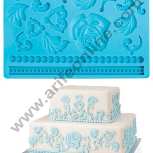 Cake Decor Floral Art Desing Button And Rope Silicon Fondant And Gumpaste Mould Marzipan Mould