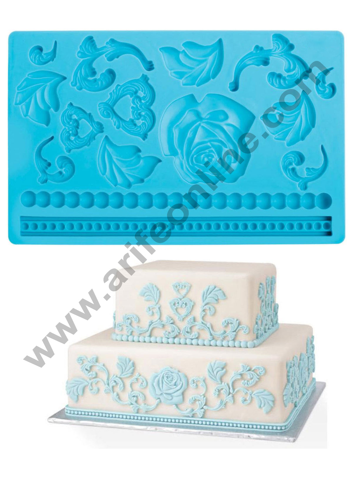 Cake Decor Floral Art Desing Button And Rope Silicon Fondant And Gumpaste Mould Marzipan Mould
