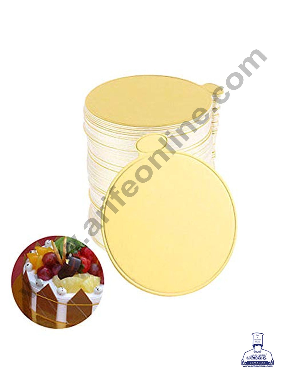 Cake Decor Round Pastry Base Boards - Gold ( 100 Pcs Pack )