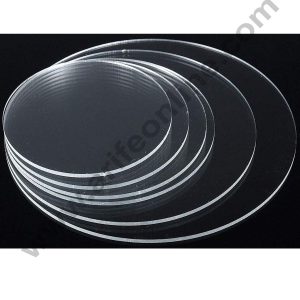 Cake Decor 5 Inch Round Clear Acrylic Cake Board Ganaching Plate (3mm thickness)