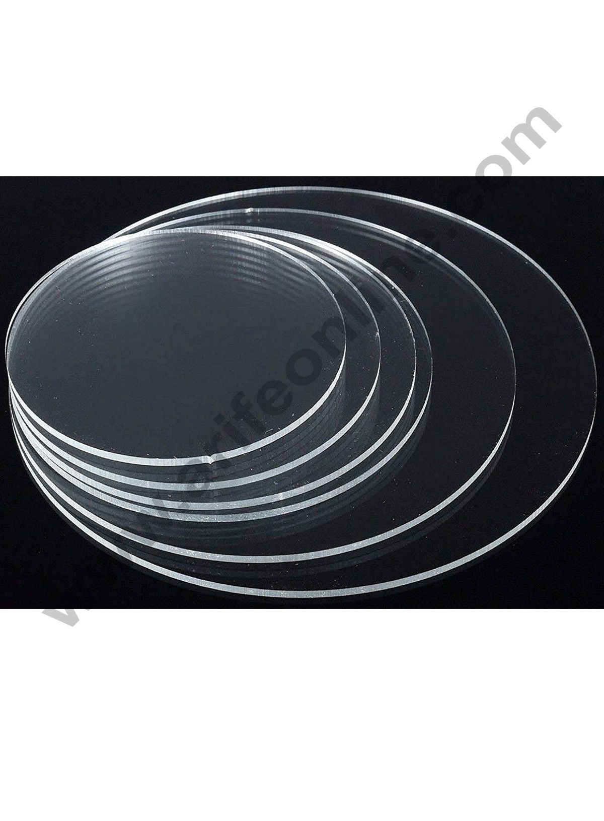 Cake Decor 7 Inch Round Clear Acrylic Cake Board Ganaching Plate (3mm thickness)
