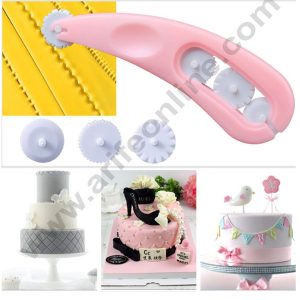Cake Decor Fondant Cutter 4 Wheels Embosser Wheel Stitching Cutter Cake Decorating Tools