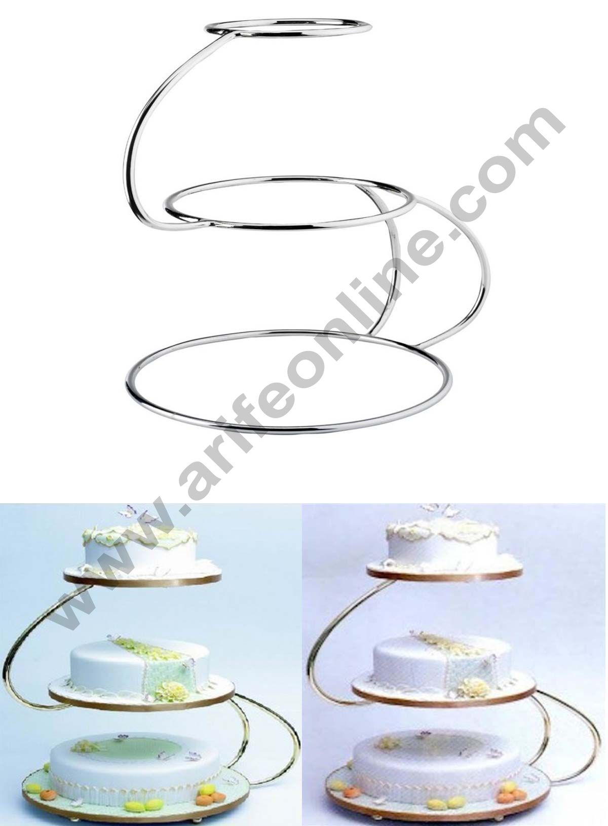 Cake Decor 3 Tier Metallic Cake Display Stand S Shape