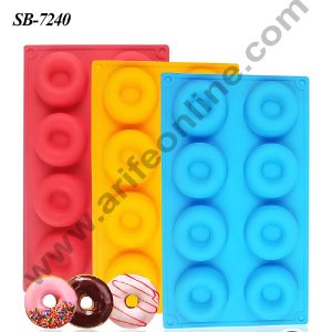 CAKE DECOR™ 8 cavity Mini Donut Shape Silicone Mould | Muffin Mould