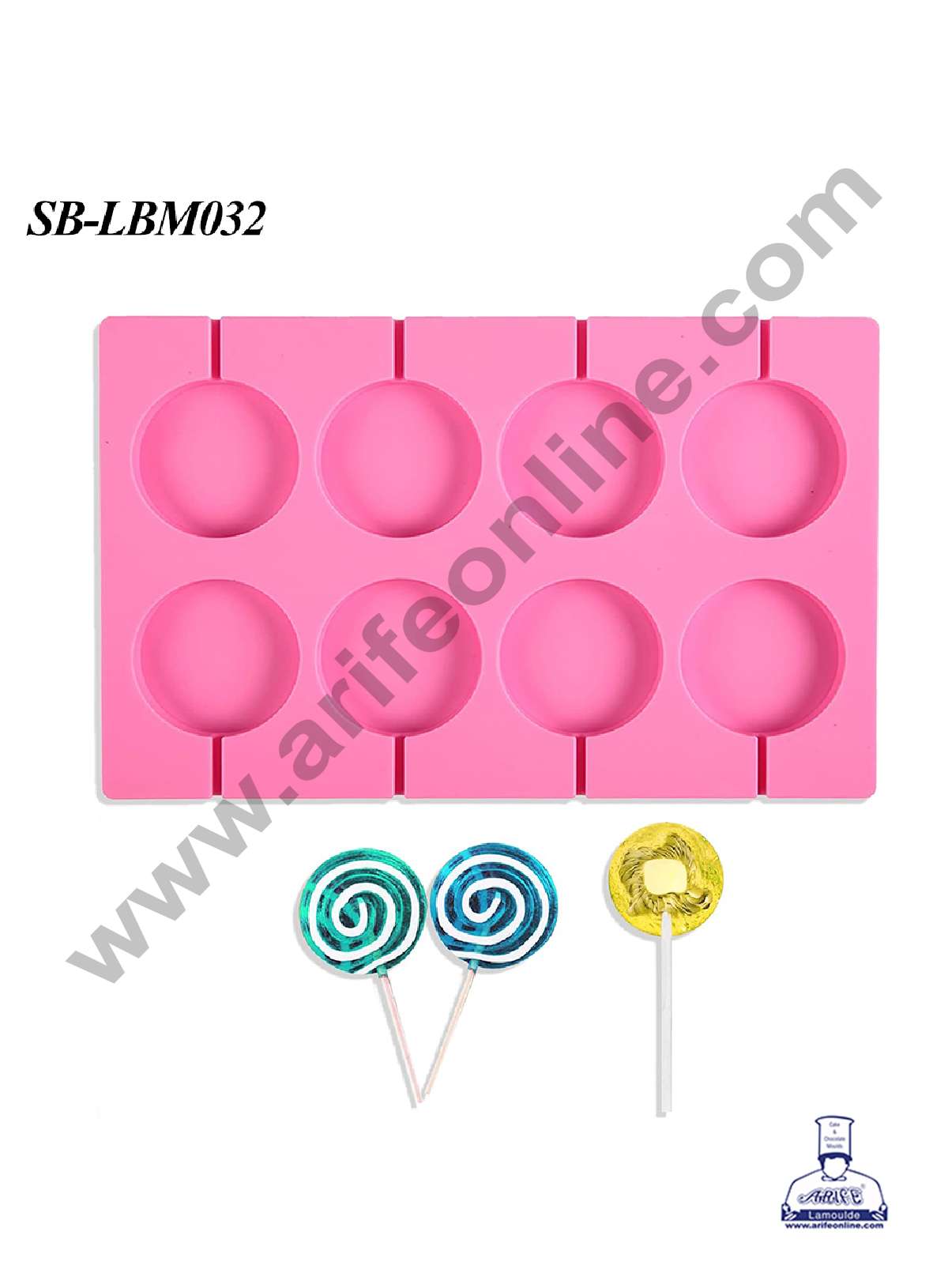 CAKE DECORβ’ 8 cavity Lollipop Silicone Mould | Jelly Mould | Candy Mould