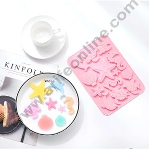 CAKE DECOR™ 12 Cavity Assorted Sea Animal Theme Silicone Mould Silicon Jelly Mold SB-LBM242