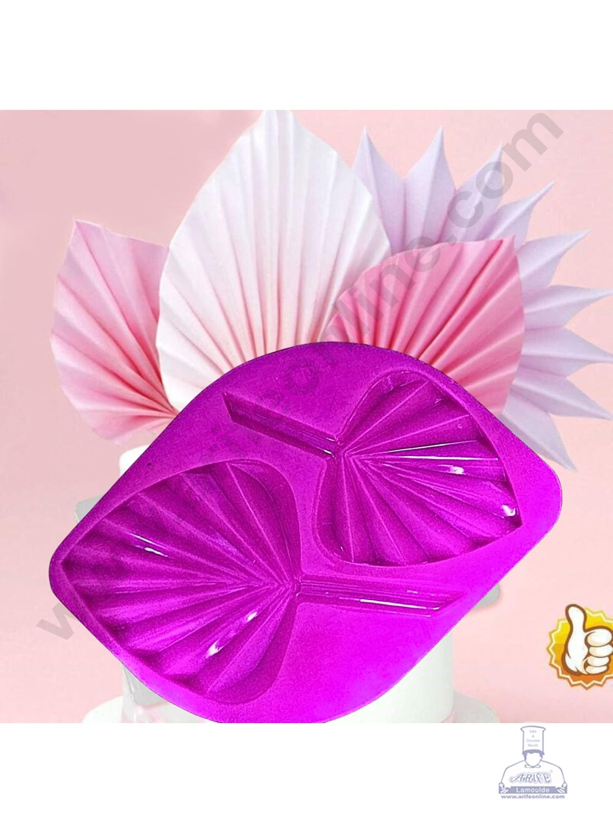 2 Cavity Palm Leaf Garnishing Mould Fan Leaf Silicone Mold Entremet Cake Mould - CAKE DECORβ’