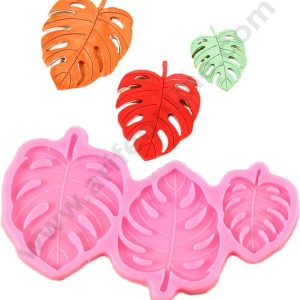 Cake Decor Silicon 3 Cavity Tropical Palm Leaf Shape Cake Decoration Mould SBSP-903