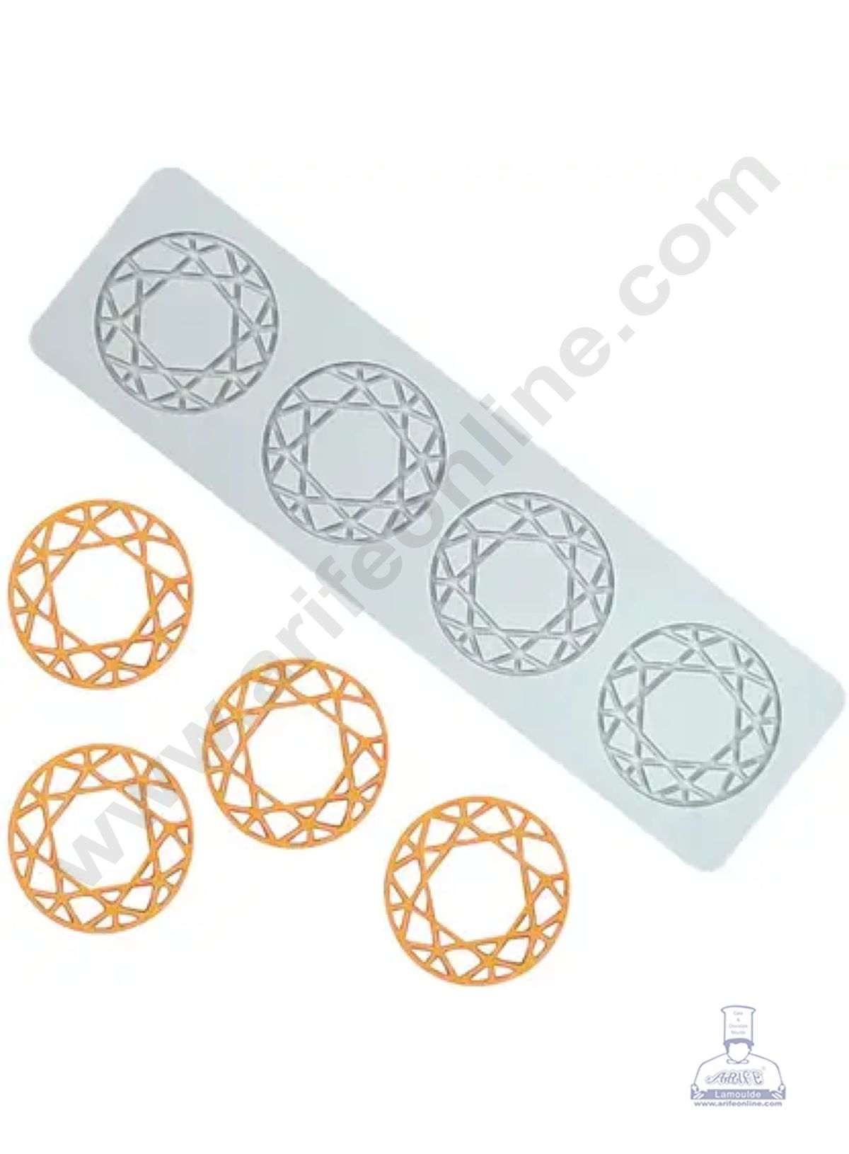 4 Cavity Silicon Geometric Torus Shape Chocolate Garnishing Mould | Cake Insert Decoration Mould - CAKE DECORβ’