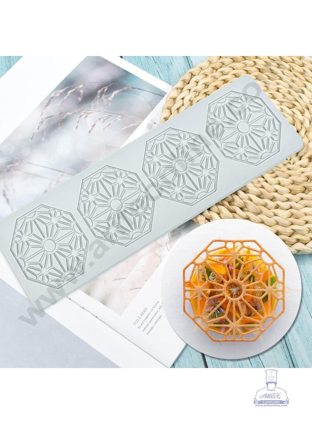 4 Cavity Silicon Multi Leaves Flower Shape Chocolate Garnishing Mould | Cake Insert Decoration Mould - CAKE DECORβ’