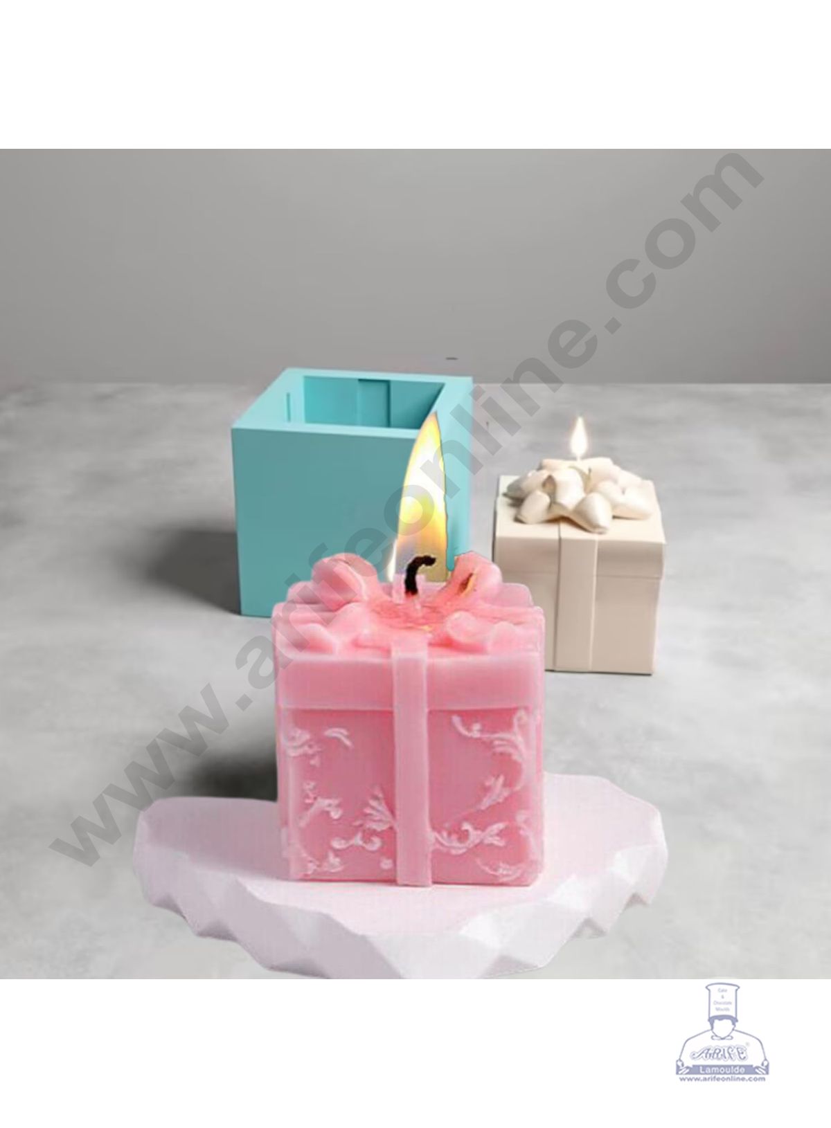 1 Cavity Silicone Candle Mould | Gift Box Candle Mold | Candle Maker Mould (Pack of 1) - CAKE DECOR™