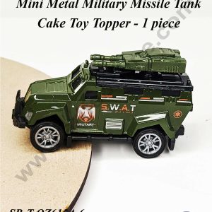 CAKE DECOR™ Mini Metal Military Missile Tank Cake Toy Topper | Decorations Figurines - 1 piece (SB-T-QZ615A-6)