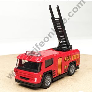 CAKE DECOR™ Mini Metal Fire Safety Truck Cake Toy Topper | Decorations Figurines - 1 piece (SB-T-QZ615D-1)