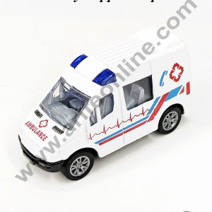 CAKE DECOR™ Mini Metal Ambulance Cake Toy Topper | Decorations Figurines - 1 piece (SB-T-QZ615D-2)