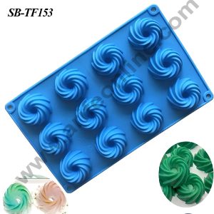 CAKE DECORβ’ 12 cavity Swrill Donut Shape Silicone Mould | Muffin Mould - (SB-TF153)
