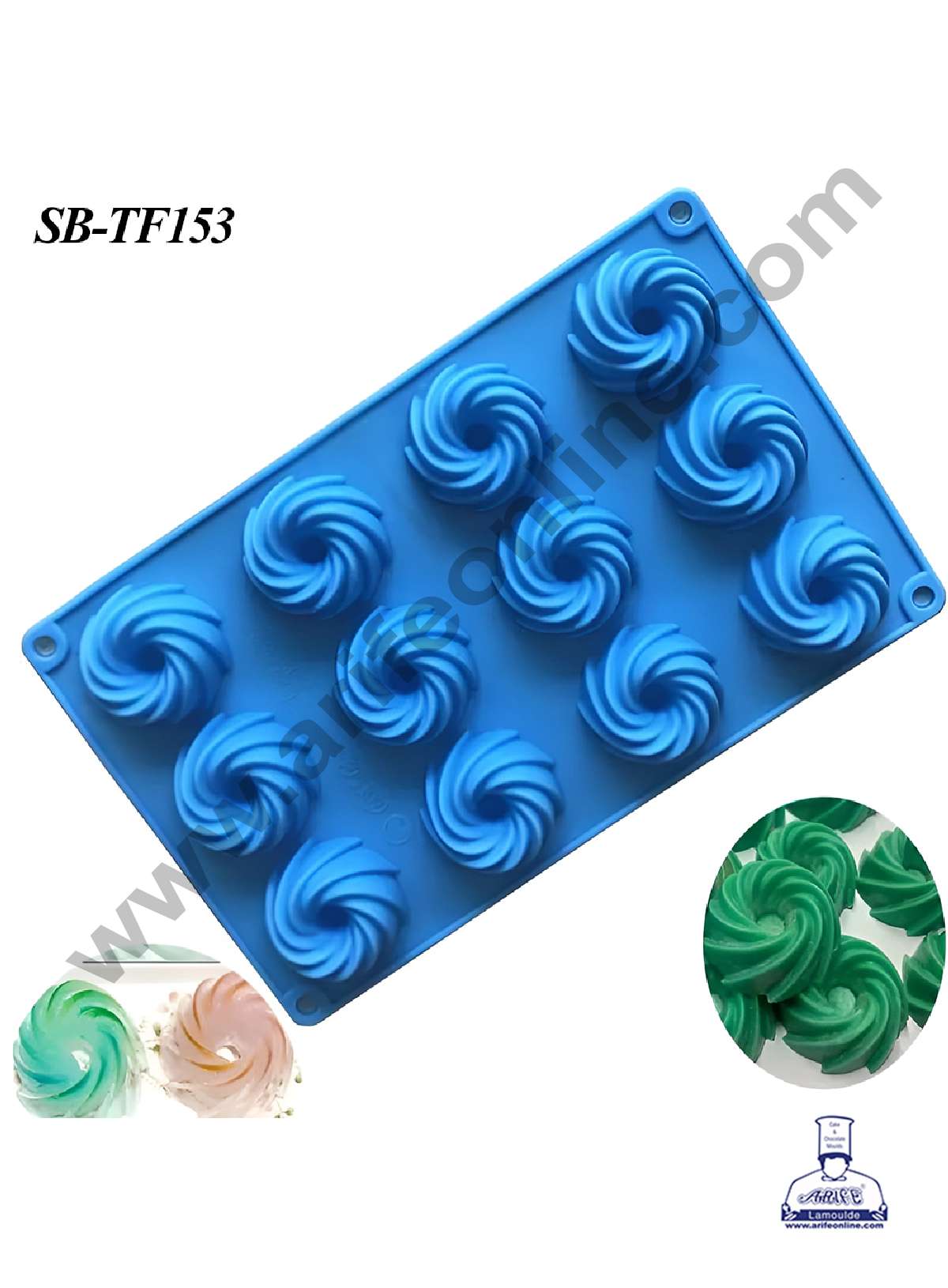 CAKE DECOR™ 12 cavity Swrill Donut Shape Silicone Mould | Muffin Mould - (SB-TF153)