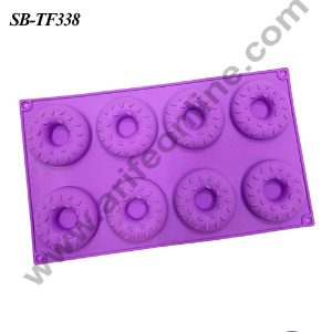 CAKE DECOR™ 8 cavity Sprinkle Donut Shape Silicone Mould | Muffin Mould