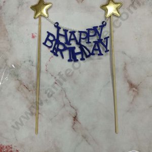 CAKE DECORβ’ 1pcs Blue Happy Birthday Hanging Topper For Cake Decoration( SB-TOPPER-312-Blue)