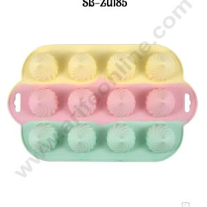 CAKE DECOR™ 12 Cavity WhirlWind Design Shape Rainbow Silicone Mould SB-ZU185