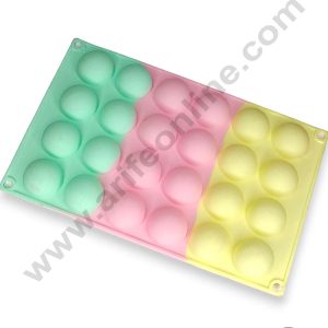 CAKE DECOR™ 24 Cavity Plain Round Shape Rainbow Silicone Mould Silicon Muffin Mold SB-ZU393