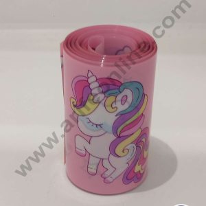 CAKE DECOR™ 8 cm Collars Acetate Sheet Roll Unicorn Printed Pull Me Cake Strips Chocolate Mousse Collar Surrounding Edge Decorating (8cm x 10m Roll) - Unicorn Theme