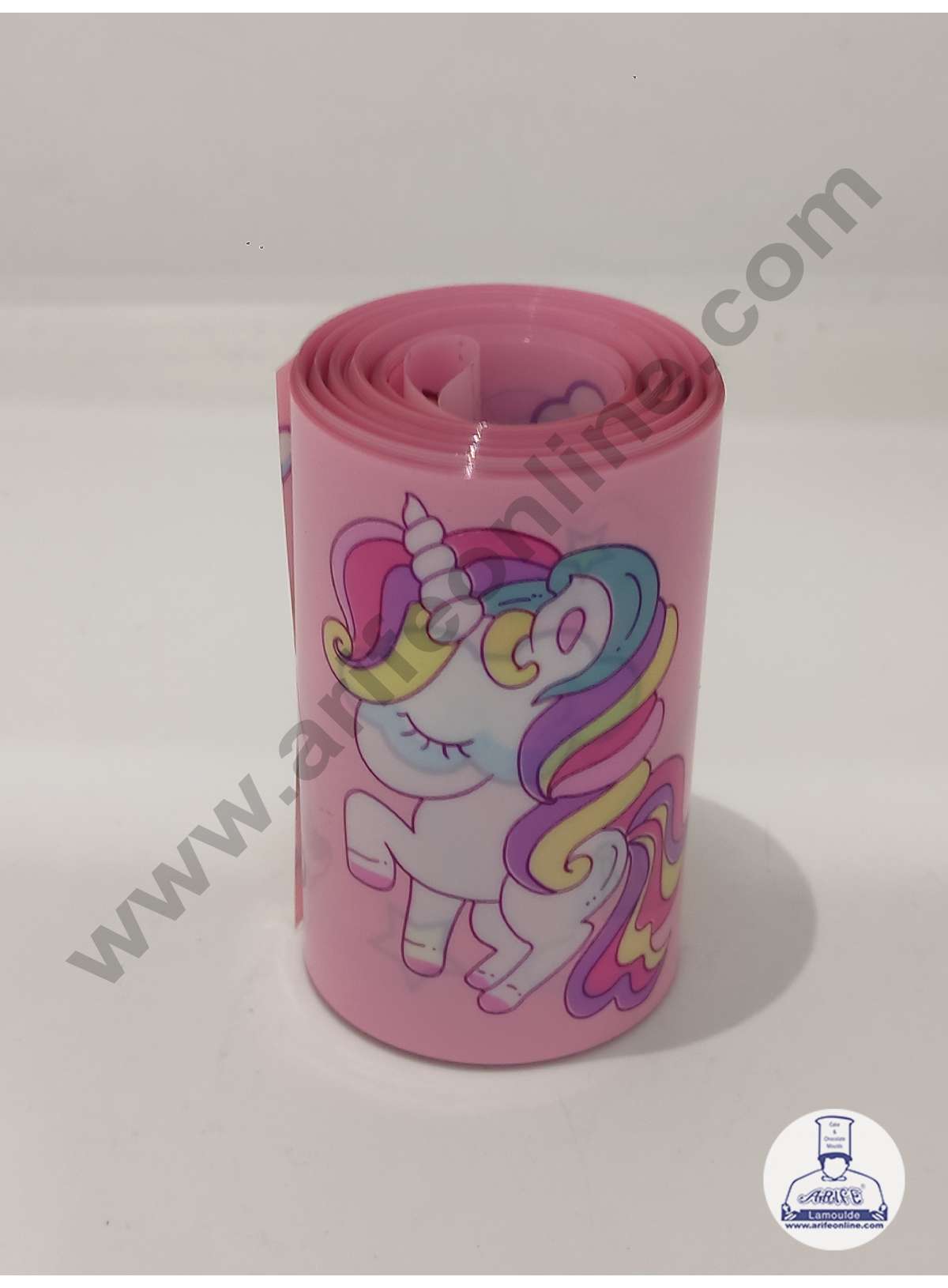CAKE DECOR™ 8 cm Collars Acetate Sheet Roll Unicorn Printed Pull Me Cake Strips Chocolate Mousse Collar Surrounding Edge Decorating (8cm x 10m Roll) - Unicorn Theme