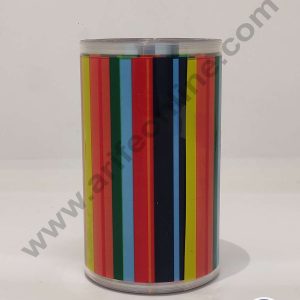 CAKE DECOR™ 8 cm Collars Acetate Sheet Roll Vertical Colourful Lines / Stripes Printed Pull Me Cake Strips Chocolate Mousse Collar Surrounding Edge Decorating (8cm x 10m Roll) - Vertical Stripes Theme