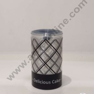 CAKE DECOR™ 8 cm Collars Acetate Sheet Roll Criss-Cross Stripes with Delicious Cake Border Printed Pull Me Cake Strips Chocolate Mousse Collar Surrounding Edge Decorating (8cm x 10m Roll) - Criss-Cross Stripes with Delicious Cake Border