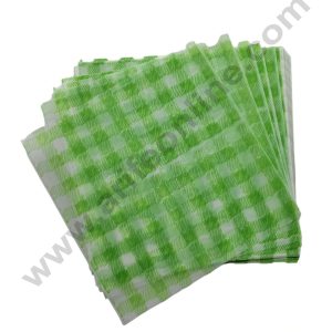CAKE DECOR™ Imported Printed Parchment Paper | Bento Box Liner | Grease Proof Paper | Wrap Paper - Big Green Checks/Plaid Print (100 Sheets)