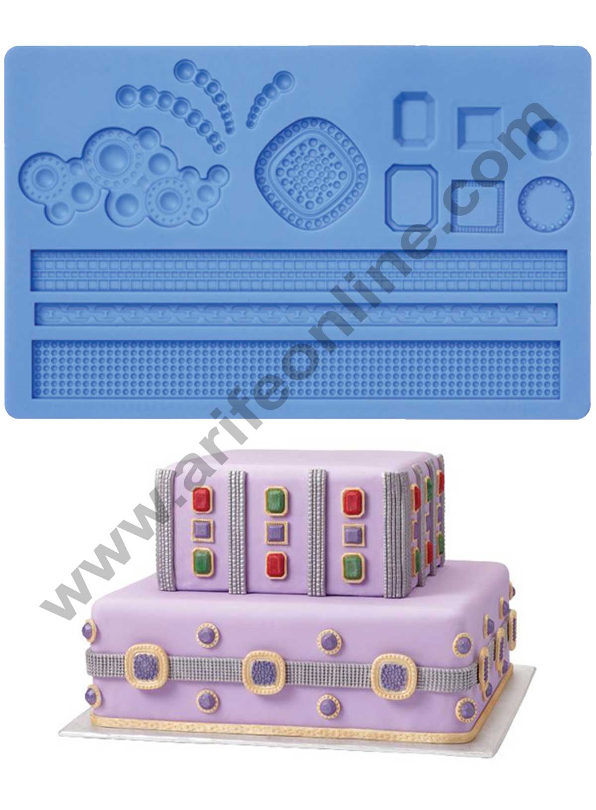 Cake Decor Jewellery Desing Button And Rope Silicon Fondant And Gumpaste Mould Marzipan Mould