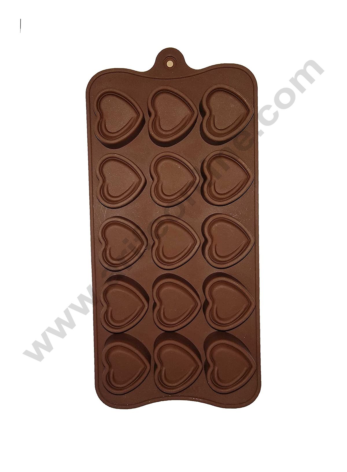Cake Decor 15-Cavity Heart in Heart Shape Silicone Brown Chocolate Moulds,Ice Moulds