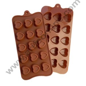 Cake Decor 15 Cavity Deep Heart Shape Silicone Chocolate Mould